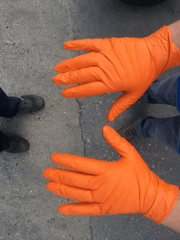 Heavy Duty Orange Nitrile Gloves